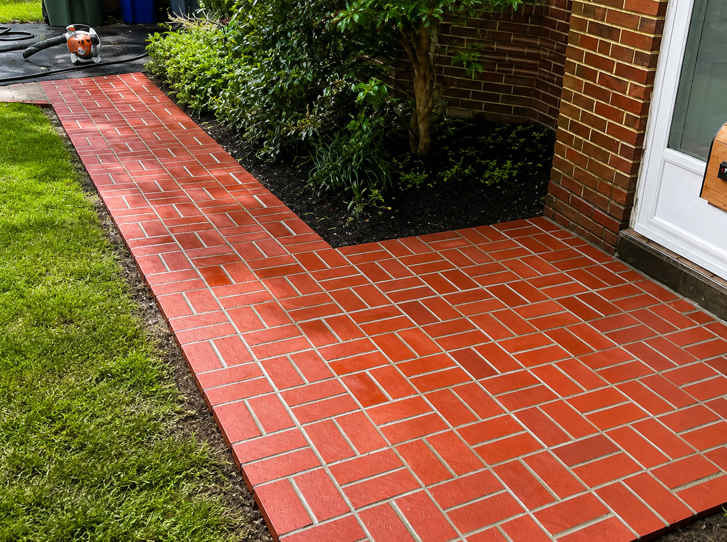 Traditional brick walkway