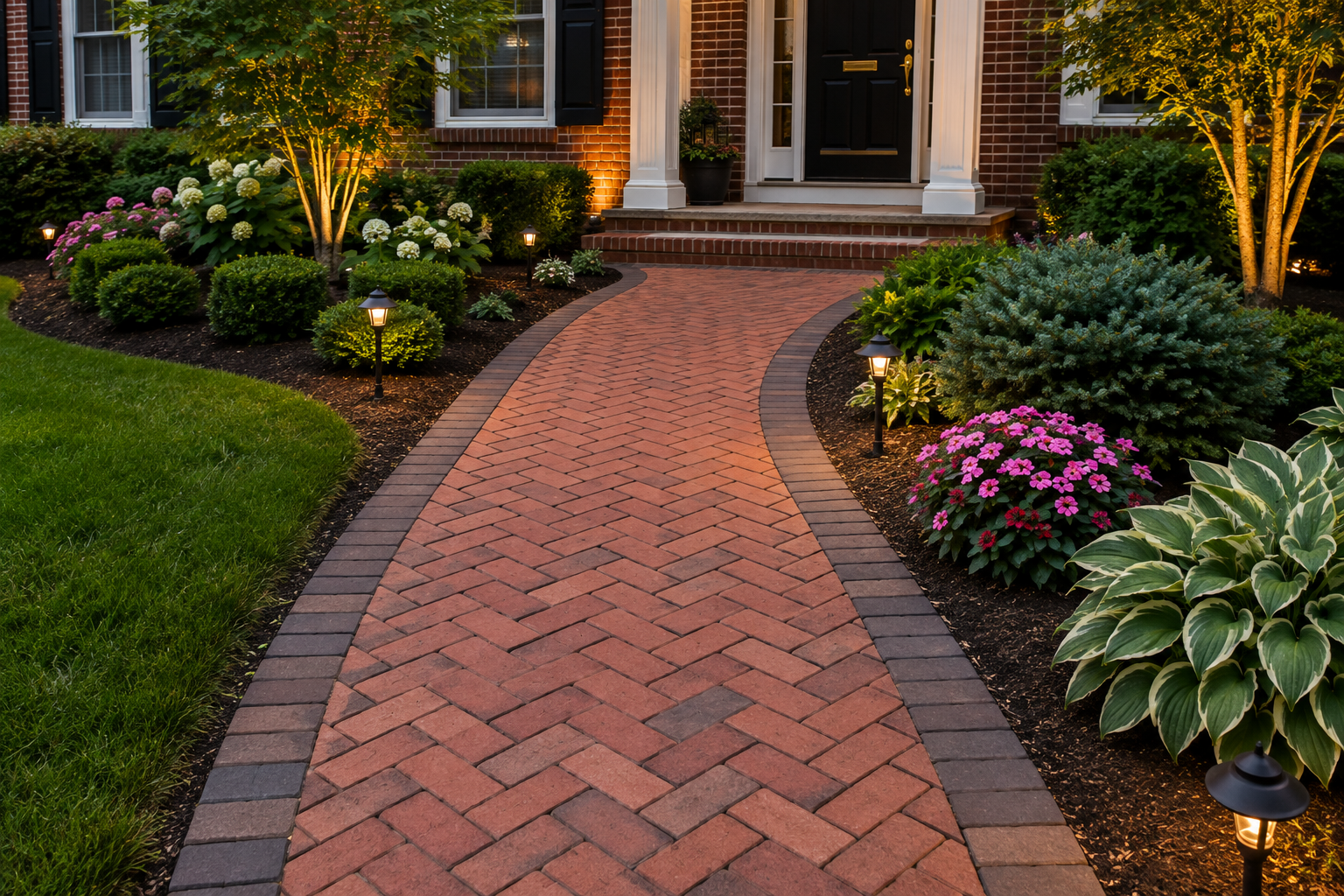 Restored brick walkway