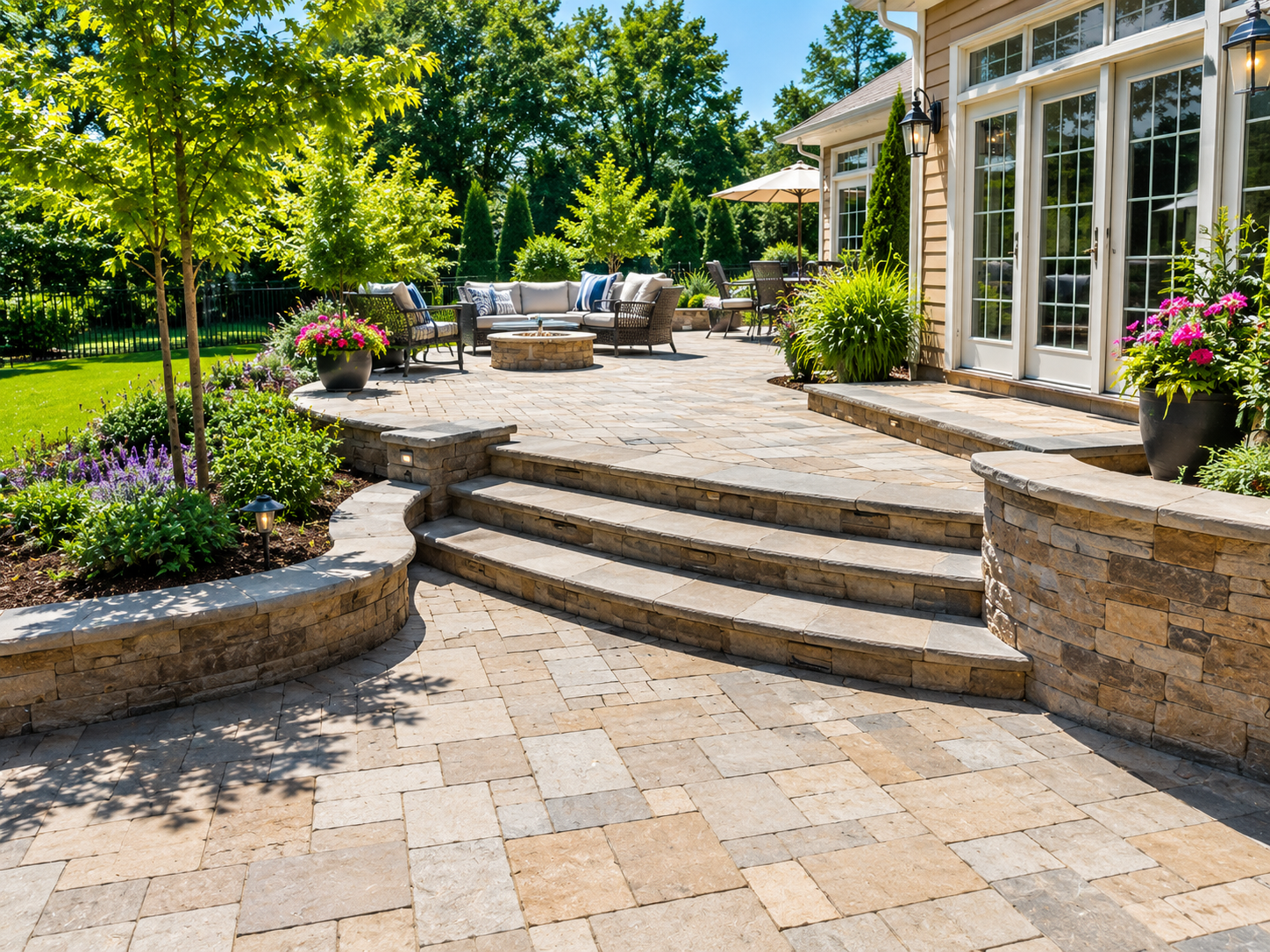 Stone patio steps