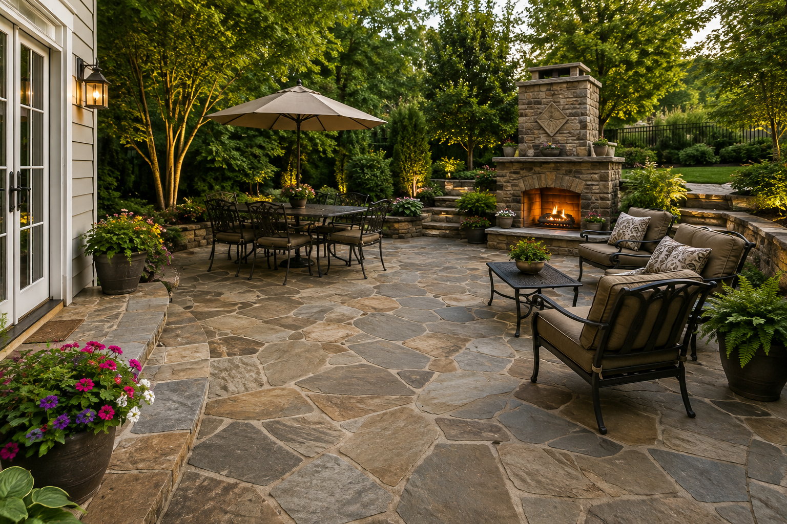 Natural stone patio